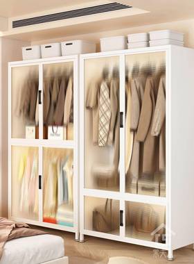 钢制衣柜家用室衣物被子收纳柜儿衣童地PDD10265落橱出租房防尘储