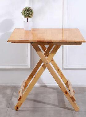 桌全实Iej6qkxH柏木学杉木收折桌租房家木用习小方摆摊烧烤桌折叠