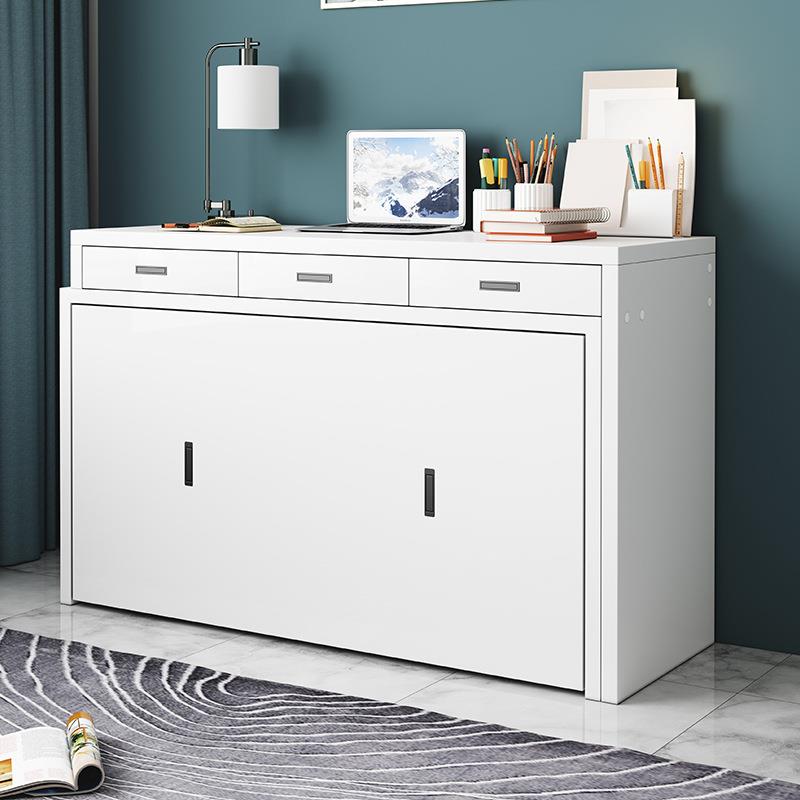 约现代多功能叠隐形简床午休床柜书床桌组合折转角书ERR柜一体办