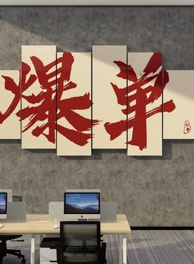 办公室BTF面装饰公司企业文化商电墙围感布置励志氛标语爆单贴画