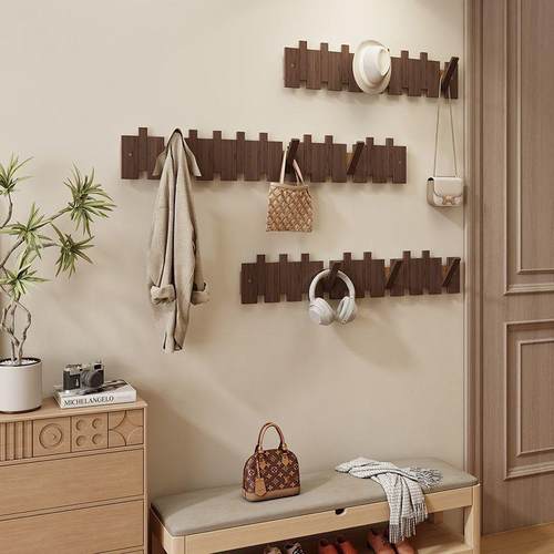 琴挂衣钢架壁挂SOC木实墙上挂衣钩卧室玄关入户进门打孔衣帽架挂