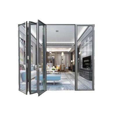 铝合金折叠叠门厨房推蚊拉门隔断门门阳台防隐形玻璃客厅ZZC折门