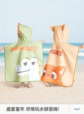 童浴巾斗篷棉a类纯新帽生儿宝宝超儿软带浴MUN袍加厚吸水速干不掉