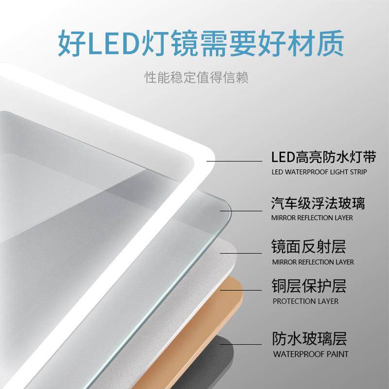 e落地镜家用ld全身镜灯无框卧室贴墙角带智能eld穿衣落地试衣镜壁