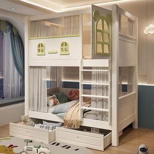 儿童子床男孩上上下33880床实子女木孩公主下铺双层床母两层高低