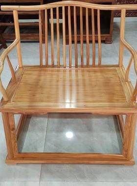 中师实禅木大椅茶椅圈椅官帽榆木椅子主人茶室GLE单人太椅实式木