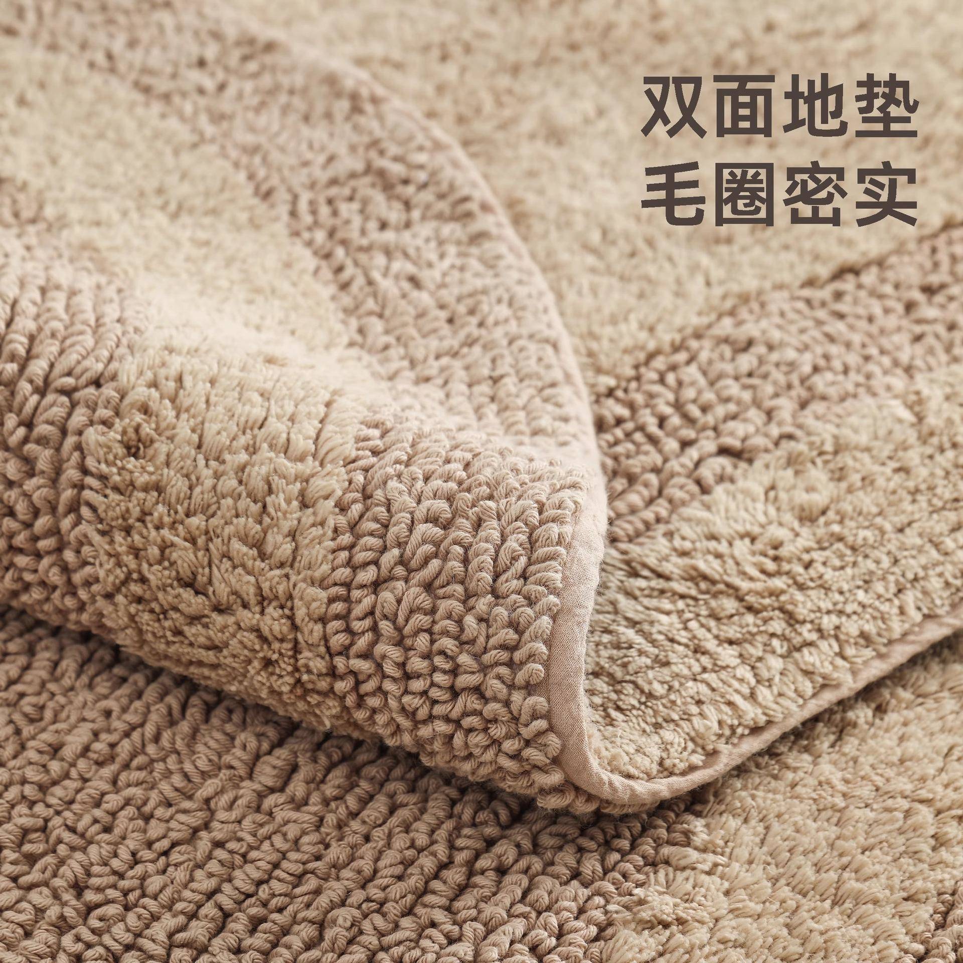 双面全棉浴室地垫卫生间门口纯棉地巾地毯脚垫吸水防滑门垫子加厚