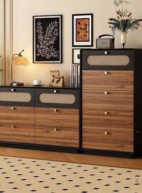 古风五斗柜床客靠厅墙沙发电视NYK旁边立柜储物收纳柜中卧室尾抽