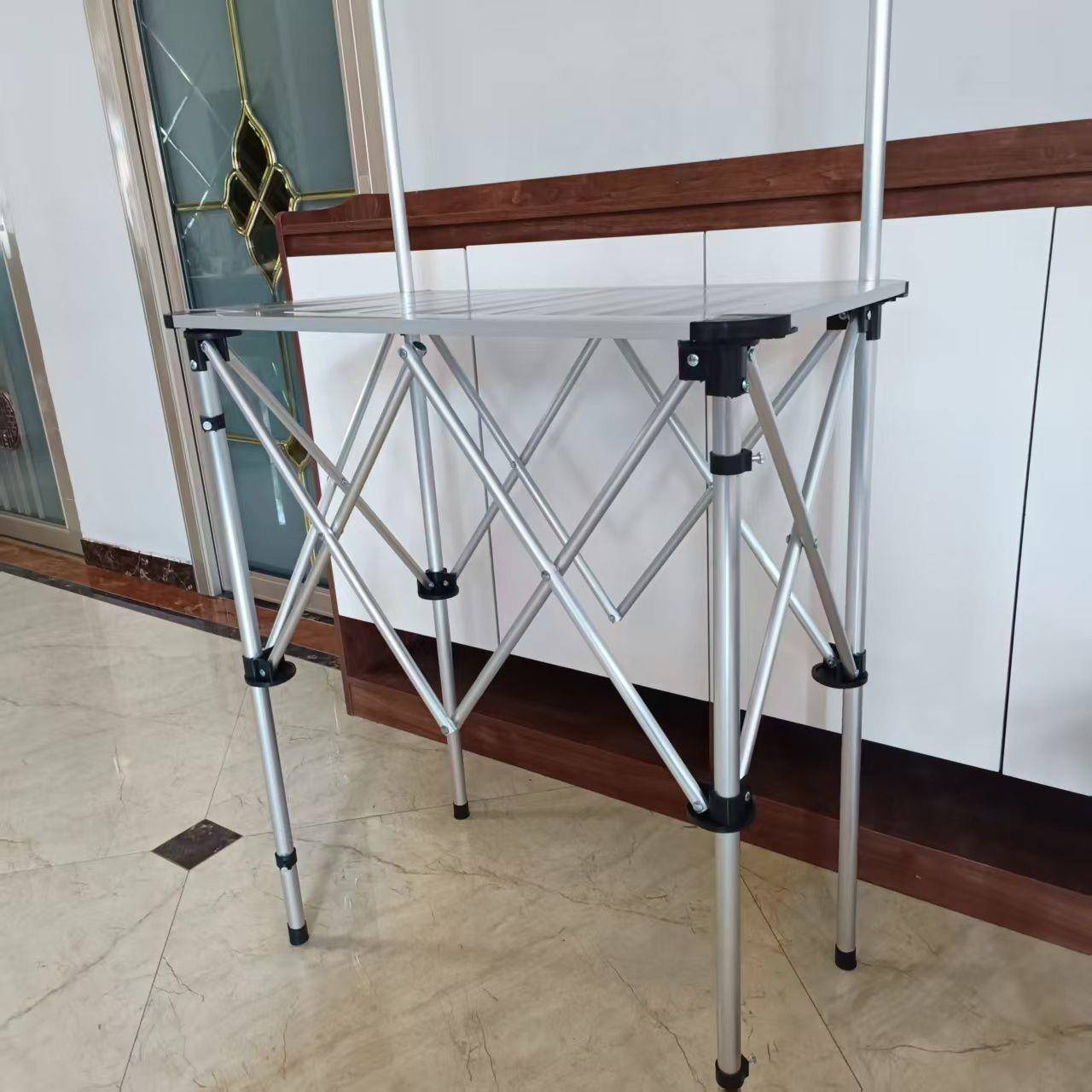 可铝合促销台展示金架便携折摆叠摊桌移动超市小吃试吃车广LVB告
