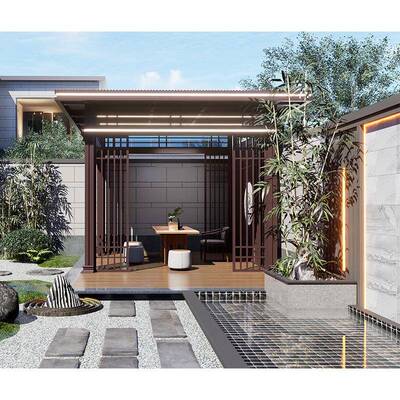 合金UGC平顶凉亭户外庭院花园遮子别亭阳墅露台休铝闲亭园林景观