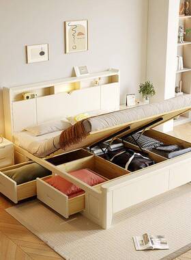 白色实木床F818实木现婚代简8约家用主卧1.米双人床1.米经济型大5