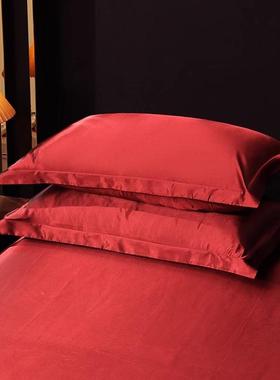 嫁新婚丝绸四庆件丝套天丝结婚大红色床单被套冰婚60300013床上用