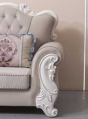 全木实欧式布型艺沙发组合客厅艺小户简欧转角布无品牌/蓝色欧美贵妃风格