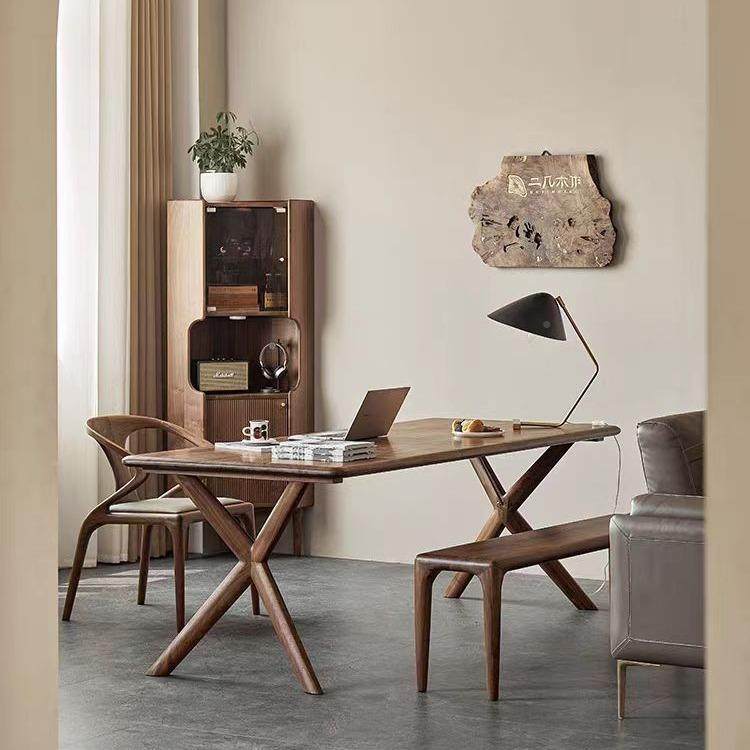 北美长台黑胡形桃木餐桌书桌一体方客厅大长工作实木茶2桌大板桌,畜牧/养殖物资,特种养殖设备,淘宝优惠券,粉丝福利购,淘宝优惠卷