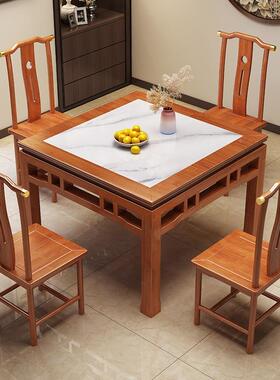 传统实木仙桌正方方形农村老式中八式家用餐四桌打UUT牌桌子原木