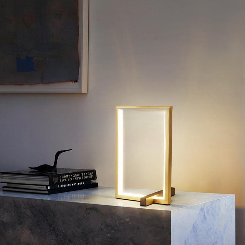 FNN1轻奢全铜床台设灯现代简约计办师创意酒店书桌公卧室氛AXQ围