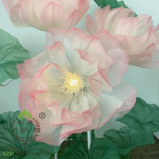 开圣纸道新品 饰道婚庆 电动合莲发光花商场橱窗美陈发布会具ANT装