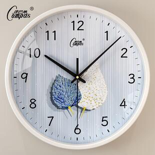 钟厅表时挂客家用钟挂墙上英挂钟卧室厂家直供静音圆形石钟亚马逊