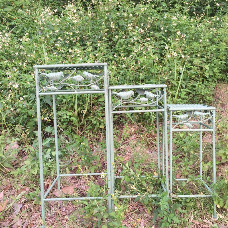 复铁艺小鸟方花架三件套组做旧绿古萝盆栽架层次阶梯装饰小鸟高脚,畜牧/养殖物资,特种养殖设备,淘宝优惠券,粉丝福利购,淘宝优惠卷