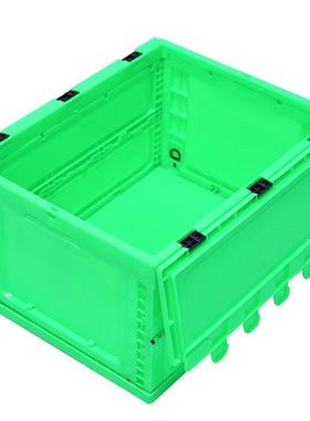 00周-00绿色拦腰式折叠塑料箱P可折叠工业转箱P折叠塑料UKL箱5子