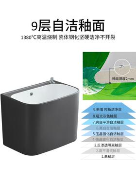 水泥灰白色洗拖把池水槽地生盆家布阳台长用H112方形拖布池卫间墩