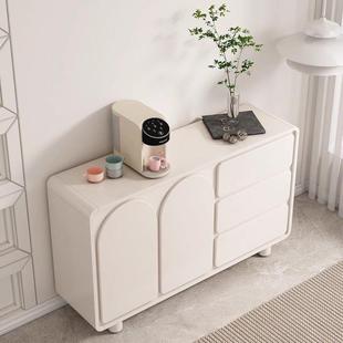 制造餐边柜木斗墙柜客靠边一体柜子现代简实约奶油风储物收厅纳茶