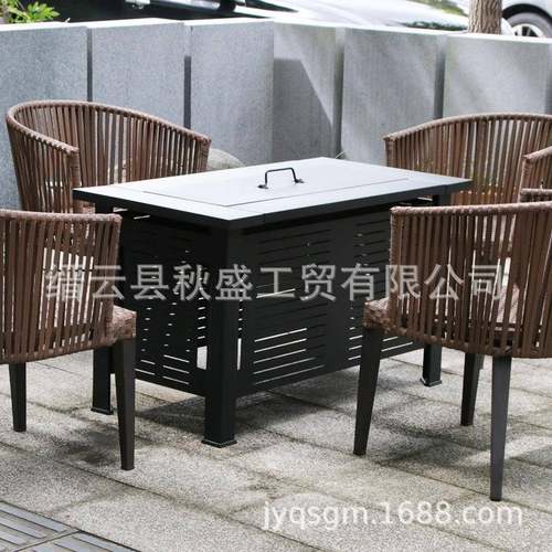 烧烤架庭院烤架炉桌户外家具取暖庭院火盆多功能中式围炉煮茶bbq
