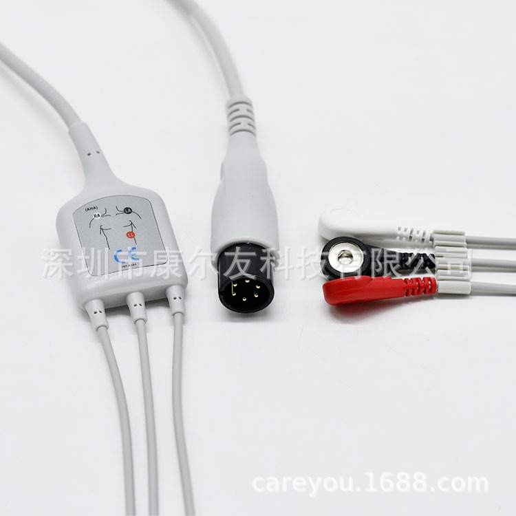 兼容金科威理邦CSI京柏监护一体式三导心电导联线