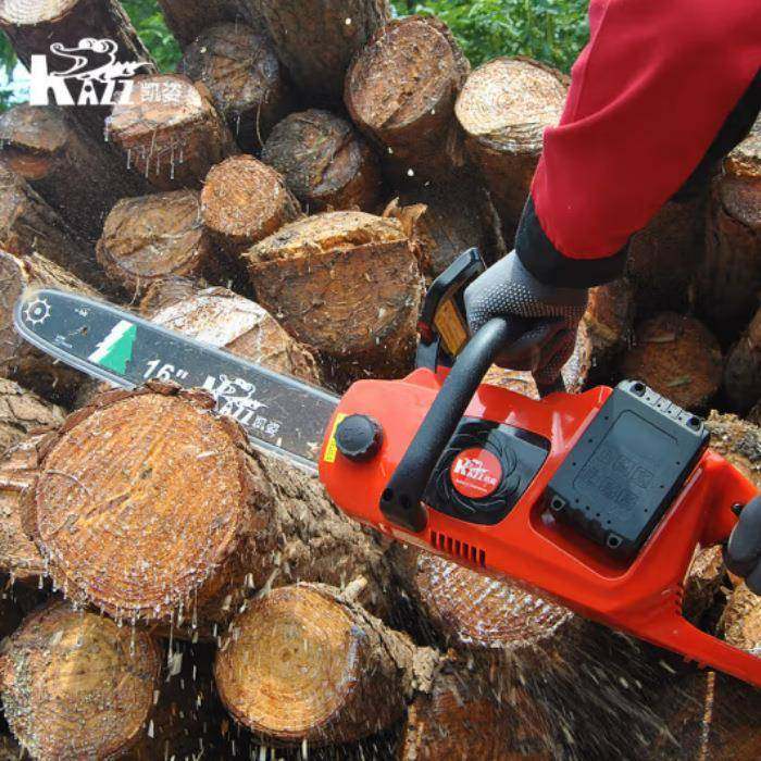 凯姿40V园林户外手持锯KZ450Li大功率长续航锂电电锯16寸伐木锯