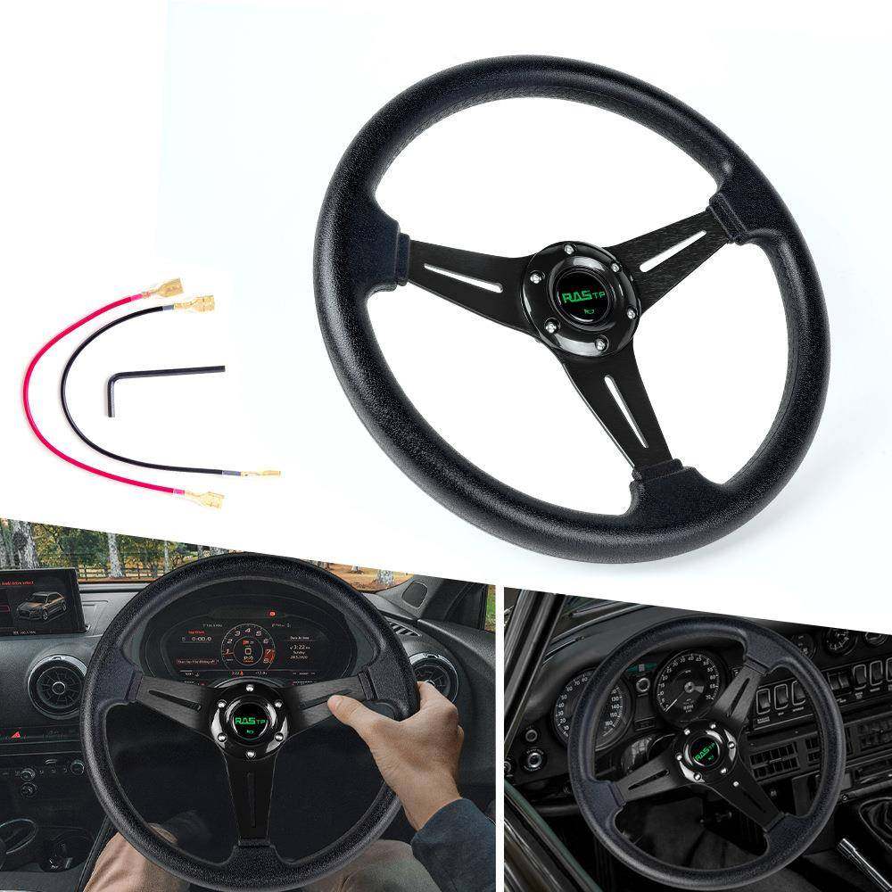 汽车改装PU方向盘竞技游戏方向盘赛车方向盘14寸350mm