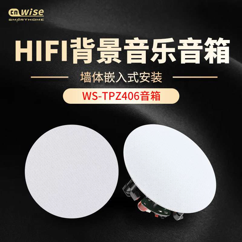 华尔思406家庭背景音乐系统吸顶音响嵌入式4寸定阻喇叭带功放
