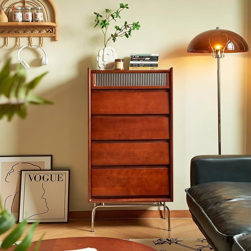 中古风实木斗柜餐边柜客厅靠墙沙发边柜电视柜卧室复古收纳储物柜