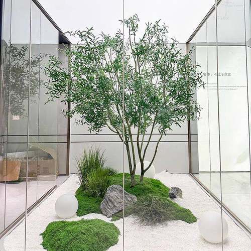 仿真橄榄树大型落地仿生绿植室内外景观装饰橱窗造景假树北欧植物