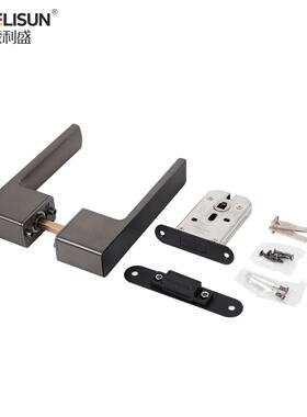 丽旺室内锌合金黑白色拉手生态门锁铜拉丝枪灰色轻奢经典静音拉手