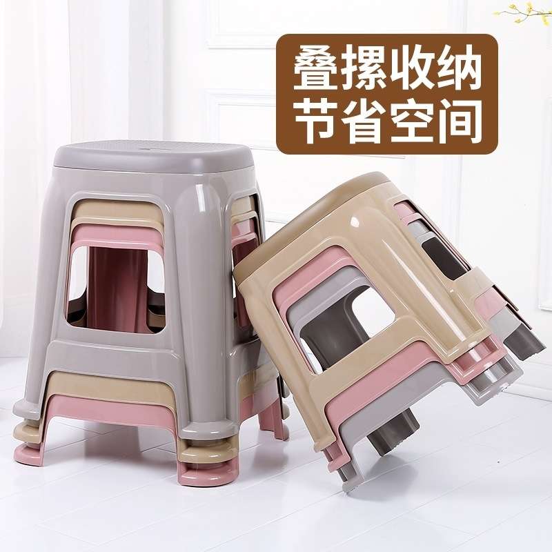 加厚成人塑料凳子餐桌凳高凳吃饭椅子櫈子方凳登子儿童小板凳迪鹏