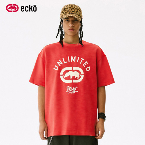 ecko红犀牛贴布绣全棉短袖t恤
