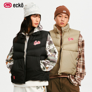 ecko红犀牛  保暖排骨羽绒马甲外穿男女情侣款2025冬季新款厚外套