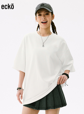 ecko红犀牛 短袖t恤男2025新款凉感洋气时髦减龄时尚白色上衣女夏