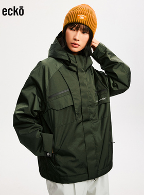 ecko红犀牛  美式户外工装连帽防风保暖棉衣男女2025冬季新款外套