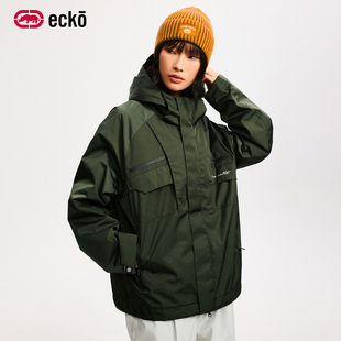 新款 ecko红犀牛 连帽防风保暖棉衣男女2025冬季 户外工装 外套 美式