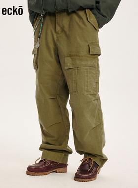 ecko红犀牛  美式复古高街多口袋工装裤2025冬季新款cleanfit长裤
