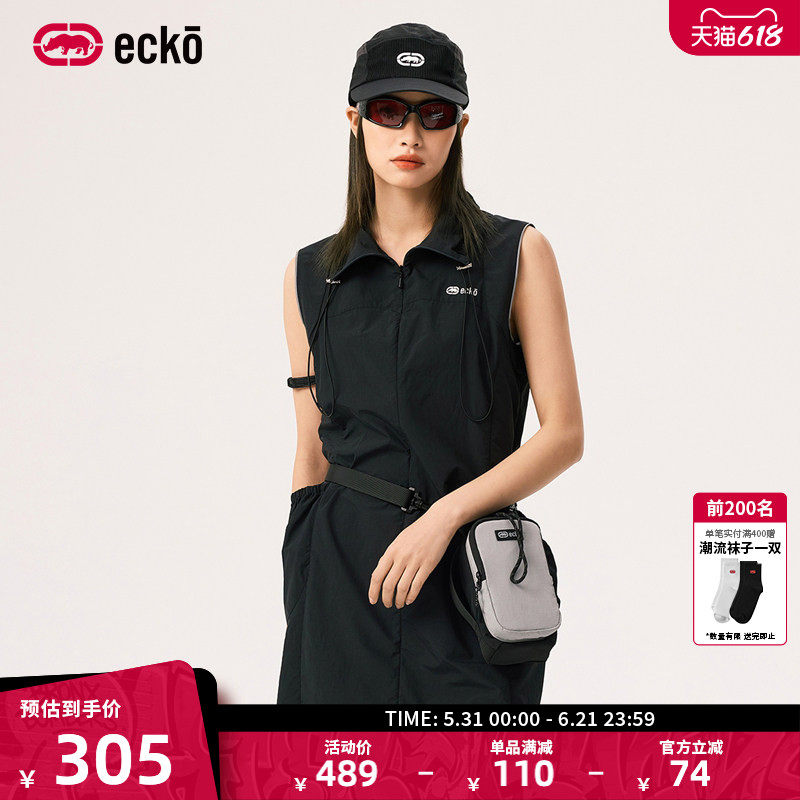 ecko红犀牛  户外机能风无袖工装套头时尚连衣裙夏女2025新