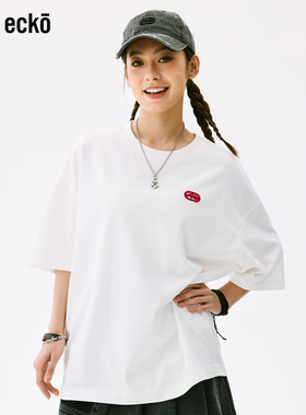ecko红犀牛 白色短袖情侣索罗娜凉感全棉t恤男女2025新款夏季上衣