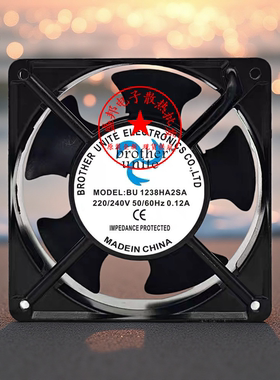 全新正品BU1238HA2S/BA 12038 220V 0.12A 12CM机柜轴流散热风扇