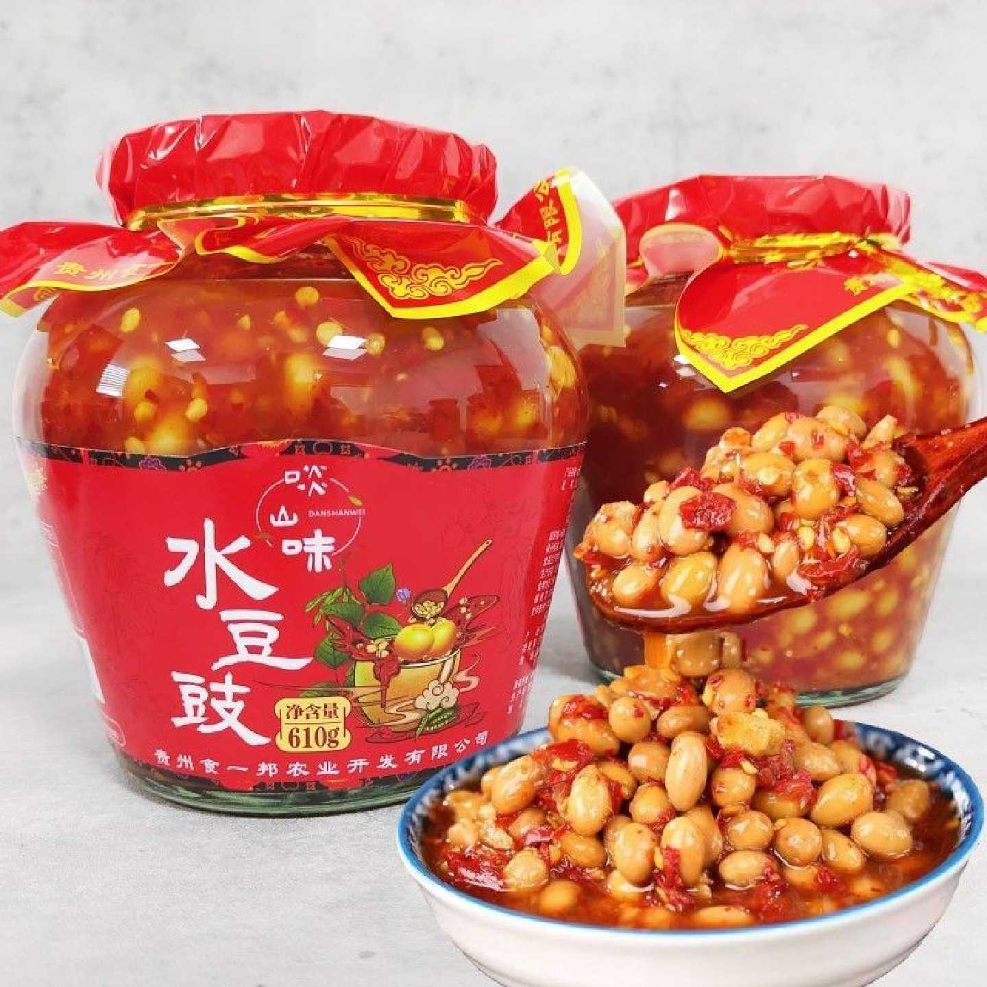 610克贵州正宗水豆豉黄豆酱下饭豆豉拌大葱水酱豆厨房调味