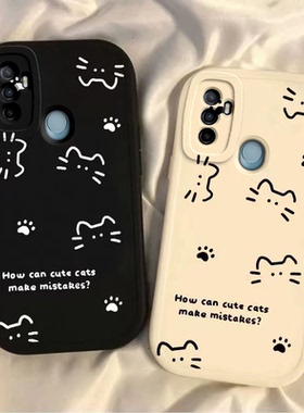 适用oppoA32手机壳新款硅胶OPPO全包防摔保护套oppa软0pp0opp0ppoA外壳卡通oopoa线条猫咪poopa女opooa32简约