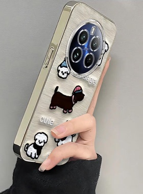 适用真我12pro手机壳13realme11por+新款V20可爱小狗OPPOV30t全包防摔真我10电镀v23i女生v15外壳v11s软V3v25