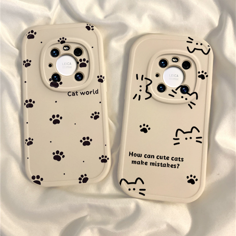 适用华为mate40pro手机壳新款mete40全包防摔mate40e曲屏外壳Pro软硅胶m40男女mt40系列保护套por的可爱猫咪