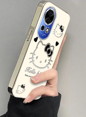 适用华为nova12/13pro手机壳11SE新款Nova10por黑蝴蝶结kt猫Hinove9全包novo8/7防摔n0va6女生nava5ipr0外壳3