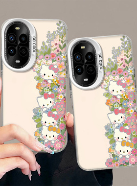 适用华为nova13pro/12手机壳11SENova10por彩银IMD花丛KT猫Hinove9高级感novo8/7防摔n0va6女Hinava10PRO外壳